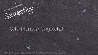 Schreibtipp Schriftenempfangsschein