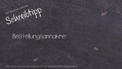 Schreibtipp Bestellungsannahme