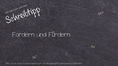 Schreibtipp Fordern und Fördern