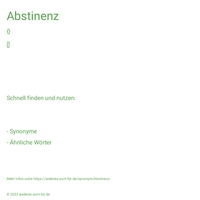 Abstinenz