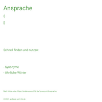 Ansprache