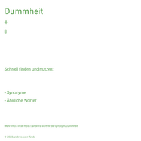 Dummheit