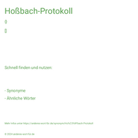 Hoßbach-Protokoll