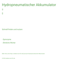 Hydropneumatischer Akkumulator