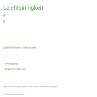 Leichtsinnigkeit