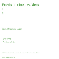 Provision eines Maklers