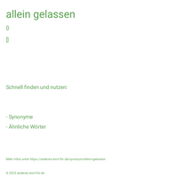 allein gelassen