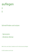 auflegen