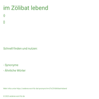 im Zölibat lebend