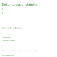 Dekompressionstabelle