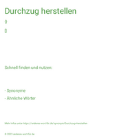 Durchzug herstellen