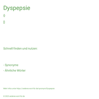 Dyspepsie