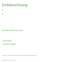 Endabrechnung