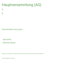 Hauptversammlung (AG)