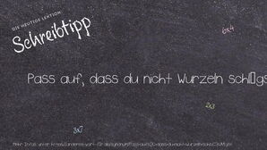 Anderes Wort für Pass auf, dass du nicht Wurzeln schlägst. - Synonyme für Pass auf, dass du nicht Wurzeln schlägst.