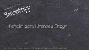 Anderes Wort für Penicillin zerstörendes Enzym - Synonyme für Penicillin zerstörendes Enzym