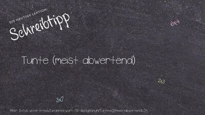 Schreibtipp Tunte (meist abwertend)