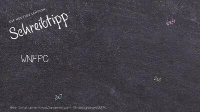 Schreibtipp WNFPC