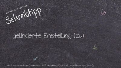 Schreibtipp geänderte Einstellung (zu)