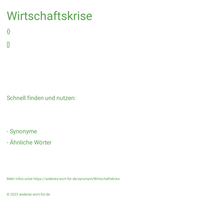 Wirtschaftskrise