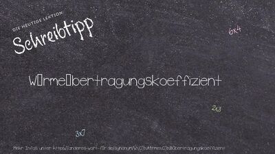 Schreibtipp Wärmeübertragungskoeffizient