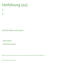 Hinführung (zu)