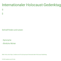 Internationaler Holocaust-Gedenktag