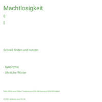 Machtlosigkeit