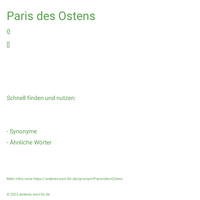 Paris des Ostens