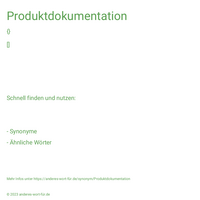 Produktdokumentation