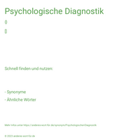 Psychologische Diagnostik