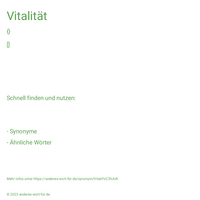 Vitalität