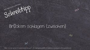 Anderes Wort für Brücken schlagen (zwischen) - Synonyme für Brücken schlagen (zwischen)
