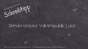 Anderes Wort für Demokratische Volksrepublik Laos - Synonyme für Demokratische Volksrepublik Laos