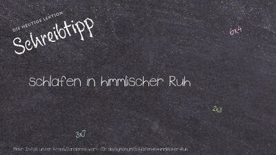 Schreibtipp schlafen in himmlischer Ruh