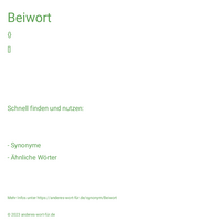 Beiwort