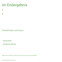 im Endergebnis