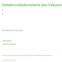 Dielektrizitätskonstante des Vakuums