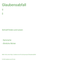 Glaubensabfall