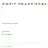 Inhaber der Residualansprüche des Unternehmens