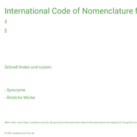 International Code of Nomenclature for algae, fungi, and plants