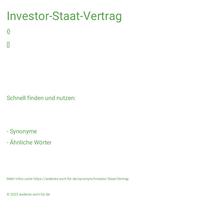 Investor-Staat-Vertrag