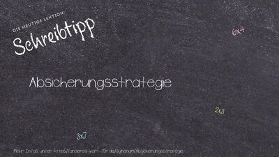 Schreibtipp Absicherungsstrategie