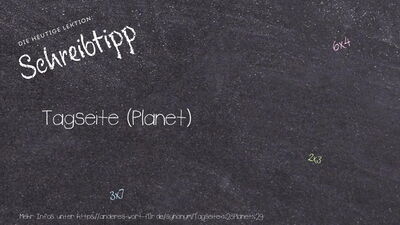 Schreibtipp Tagseite (Planet)