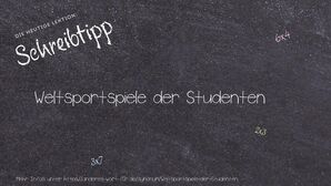 Anderes Wort für Weltsportspiele der Studenten - Synonyme für Weltsportspiele der Studenten
