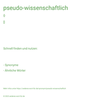 pseudo-wissenschaftlich