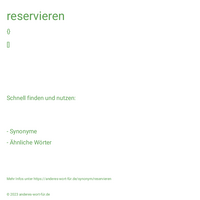 reservieren