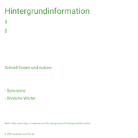 Hintergrundinformation