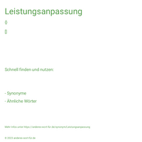 Leistungsanpassung