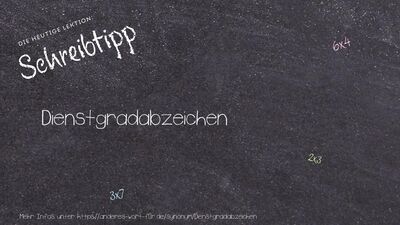 Schreibtipp Dienstgradabzeichen